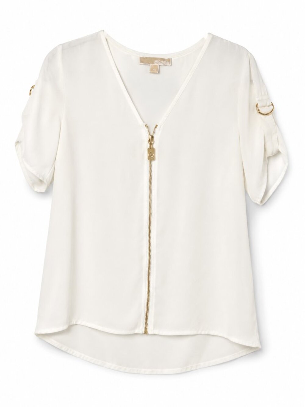 Michael Michael Kors Ivory Zip Front Blouse